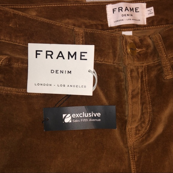 ‼️SOLD‼️ Frame | Le Velveteen Camel Skinny Pants Size: 24 NWT - Picture 14 of 15